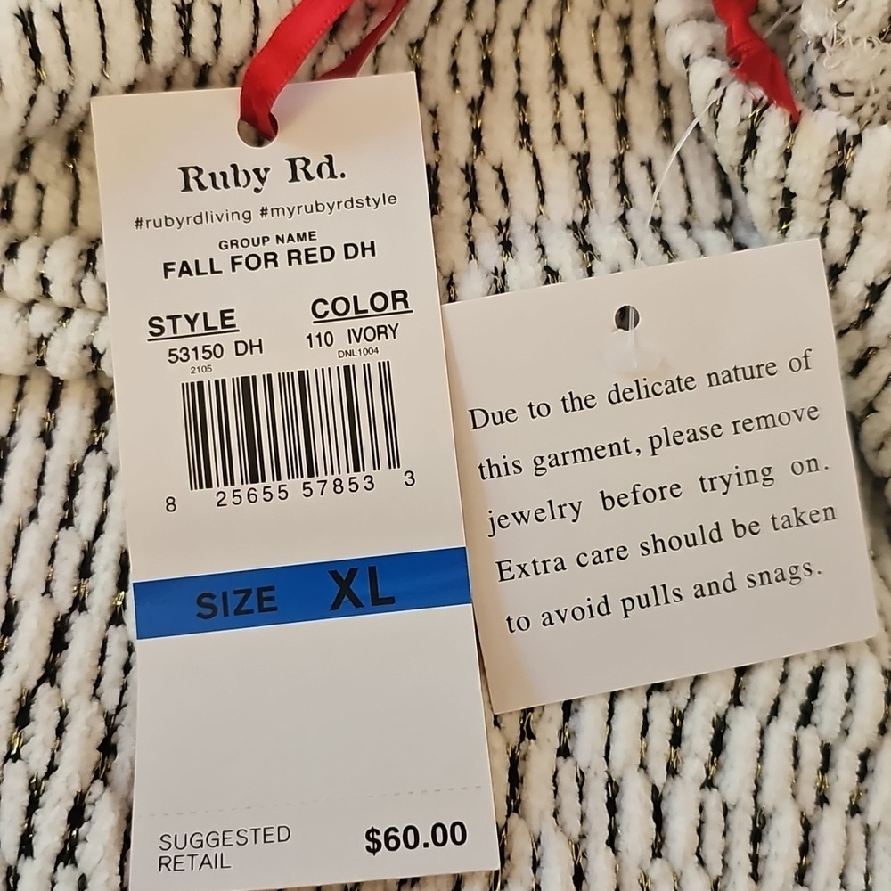 Ruby RD Cowl Neck Lightweight Knit Sweater In Black and White. - Picture 6 of 6